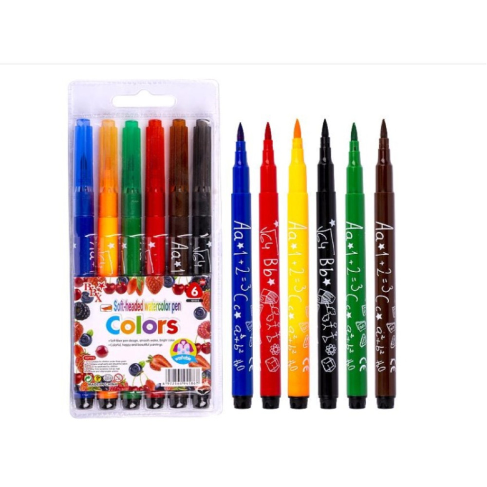 Фломастер пензлик 6 кольорів "Colors"