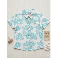 Дитяча лляна сорочка з тропічним принтом "Тропічний бриз" — Купити в Україні