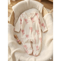 Теплий ромпер-сліп для дівчинки на блискавці, розмір 56-62