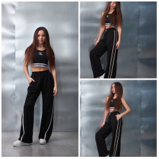 Штани палаццо із лампасами