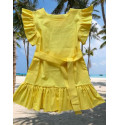 Лляна жовта сукня