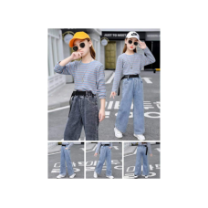 Сині джинси кюлоти із котоновим регланчиком. 