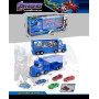 Набір машин 5шт., вантажівка має інерцію та гумові колеса, катапульта, в коробці