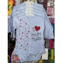 Блакитний боді «I love mom & dad”